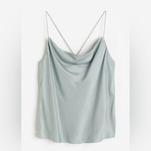 H&M blue/grey Rhinestone-strap cami top size medium